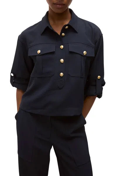 Veronica Beard Colvin Top In Navy