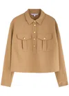Veronica Beard Colvin Long-sleeve Top In Khaki