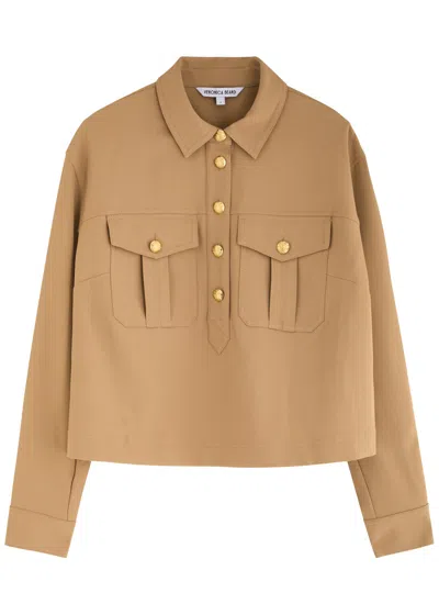 Veronica Beard Colvin Twill Shirt In Khaki