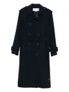 Veronica Beard Conneley Dickey Double-breasted Twill Trench Coat In Black