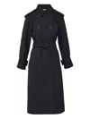 Veronica Beard Conneley Dickey Double-breasted Belted Trench Coat In Blue