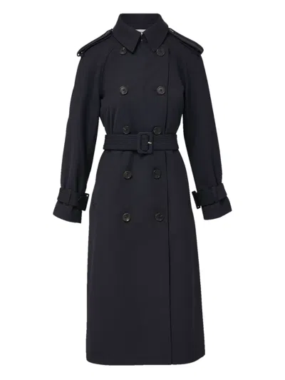 Veronica Beard Conneley Dickey Double-breasted Belted Trench Coat In Blue