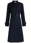Veronica Beard Conneley Dickey Double-breasted Twill Trench Coat In Blue