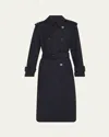 Veronica Beard Conneley Dickey Double-breasted Belted Trench Coat In Blue