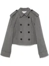 Veronica Beard Cropped Conneley Trench Jacket In Medium Heather Grey In Grau