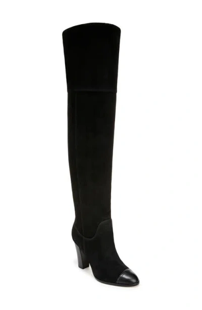 Veronica Beard Conrad Over The Knee Boot In Black/black