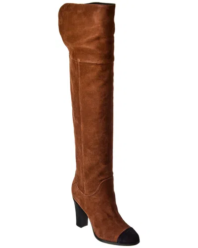 Veronica Beard Conrad Suede Over-the-knee Boot In Brown