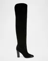 Veronica Beard Conrad Suede Over-the-knee Boots In Black
