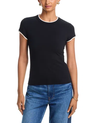 Veronica Beard Contrast Devin Tee In Black