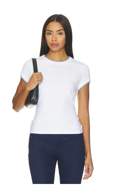 Veronica Beard Contrast Devin Tee In White