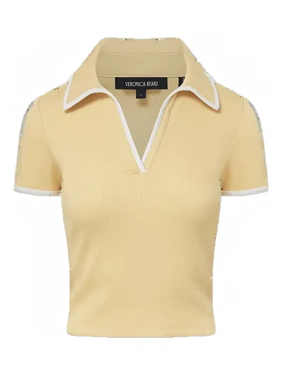 VERONICA BEARD CONTRAST-PIPING RIBBED TOP