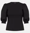 Veronica Beard Jean Women's Crew Neck Coralee Top, Black In Black