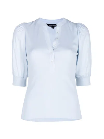 Veronica Beard Coralee Puff-sleeve Top In Blau