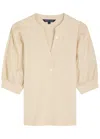 Veronica Beard Coralee Puff Sleeve Button-front Top