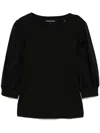 Veronica Beard Jean Women's Crew Neck Coralee Top, Black In Black