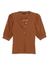 Veronica Beard Coralee Top In Brown