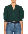 Veronica Beard Coralee Top In Pine In Green