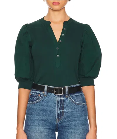Veronica Beard Coralee Top In Pine In Green