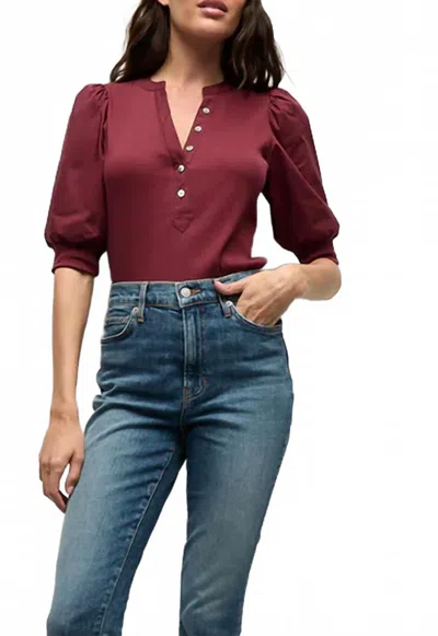 Veronica Beard Coralee Top In Wine In Brown