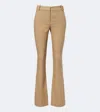 Veronica Beard Corbette Twill Flared Pants In Brown