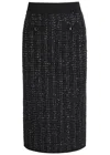 Veronica Beard Corbin Sequin-embellished Knit Midi Skirt In Black