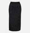Veronica Beard Corbin Sequin-embellished Knit Midi Skirt In Black