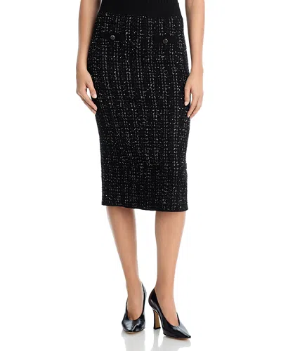 Veronica Beard Corbin Tweed Skirt In Black