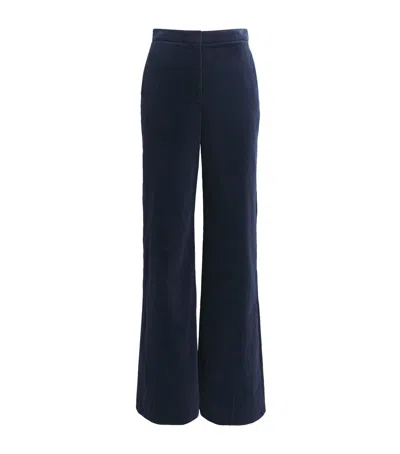 Veronica Beard Corduroy Holt Wide-leg Trousers In Navy