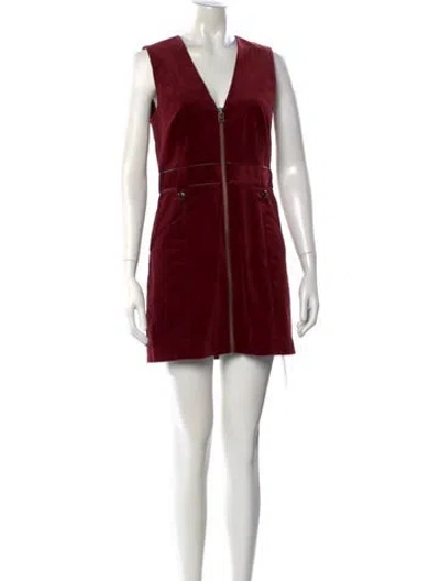 Pre-owned Veronica Beard Corduroy Mini Dress In Red