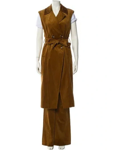 Pre-owned Veronica Beard Corduroy Pant Set In Brown