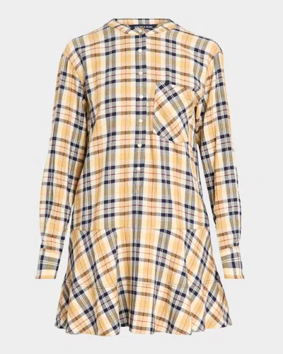 Veronica Beard Corin Plaid Cotton-blend Mini Dress In Acorn Mult