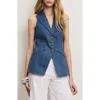 Veronica Beard Costa Vest In Blue