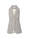 Veronica Beard Costa Stretch Cotton Gingham Vest In Multi