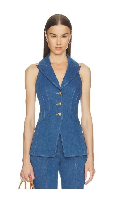Veronica Beard Costa Vest In Blue