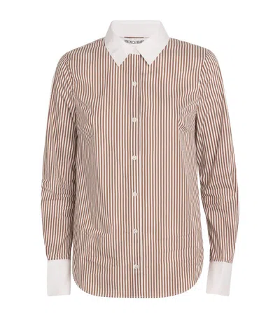 VERONICA BEARD COTTON-BLEND STRIPED MARISOL SHIRT