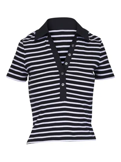 Veronica Beard Cotton Polo Top In White