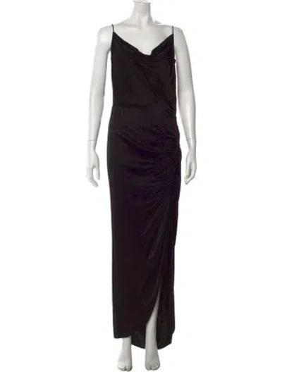 Pre-owned Veronica Beard Cowl Neck Long Dress In Black