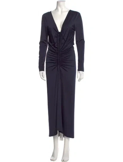 Pre-owned Veronica Beard Cowl Neck Long Dress In Blue