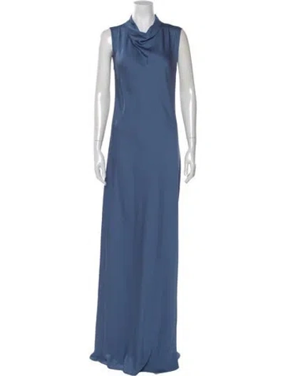 Pre-owned Veronica Beard Cowl Neck Long Dress In Blue