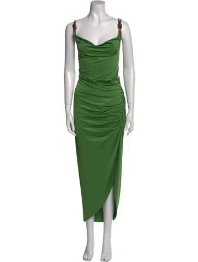 Pre-owned Veronica Beard Cowl Neck Long Dress W/ Tags In Green