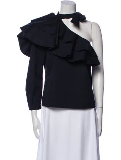 Pre-owned Veronica Beard Cowl Neck Long Sleeve Blouse In Blue