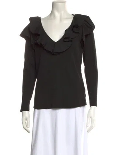 Pre-owned Veronica Beard Cowl Neck Long Sleeve Top In Black