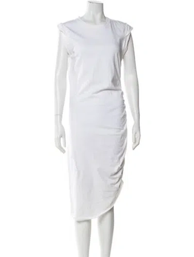 Pre-owned Veronica Beard Cowl Neck Midi Length Dress In White