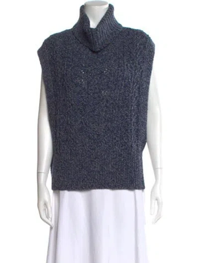 Pre-owned Veronica Beard Cowl Neck Sleeveless Sweatshirt In Blue