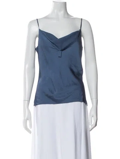 Pre-owned Veronica Beard Cowl Neck Sleeveless Top In Blue
