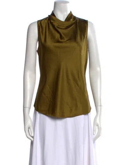 Pre-owned Veronica Beard Cowl Neck Sleeveless Top In Yellow