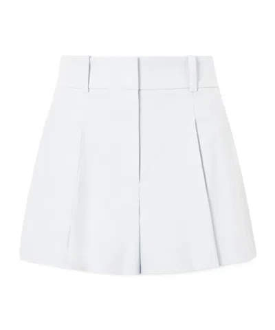 Veronica Beard Craig Pleated Cotton-blend Twill Shorts In White