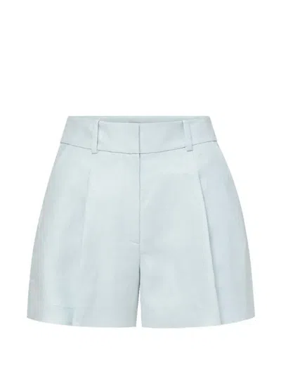 Veronica Beard Craig Pleated Shorts In Blue
