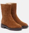 Veronica Beard Creswell Suede Mid-calf Boots In Brown