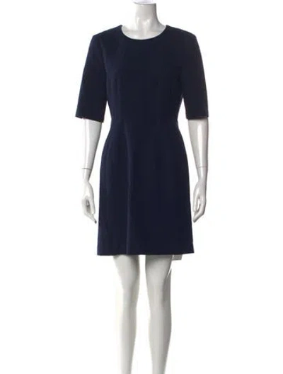Pre-owned Veronica Beard Crew Neck Knee-length Dress In Blue